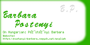 barbara postenyi business card